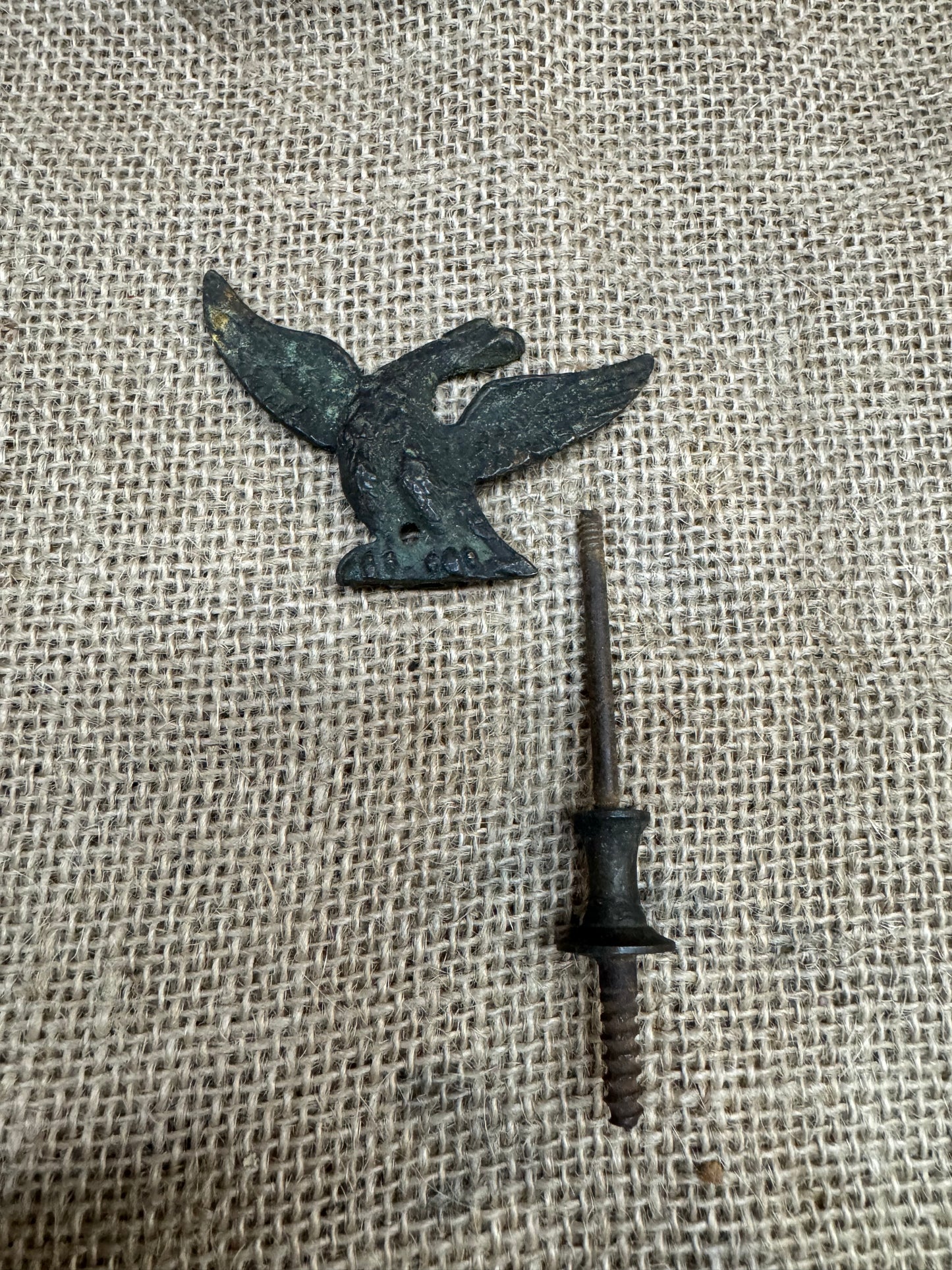 Antique Brass Eagle Clock Ornament