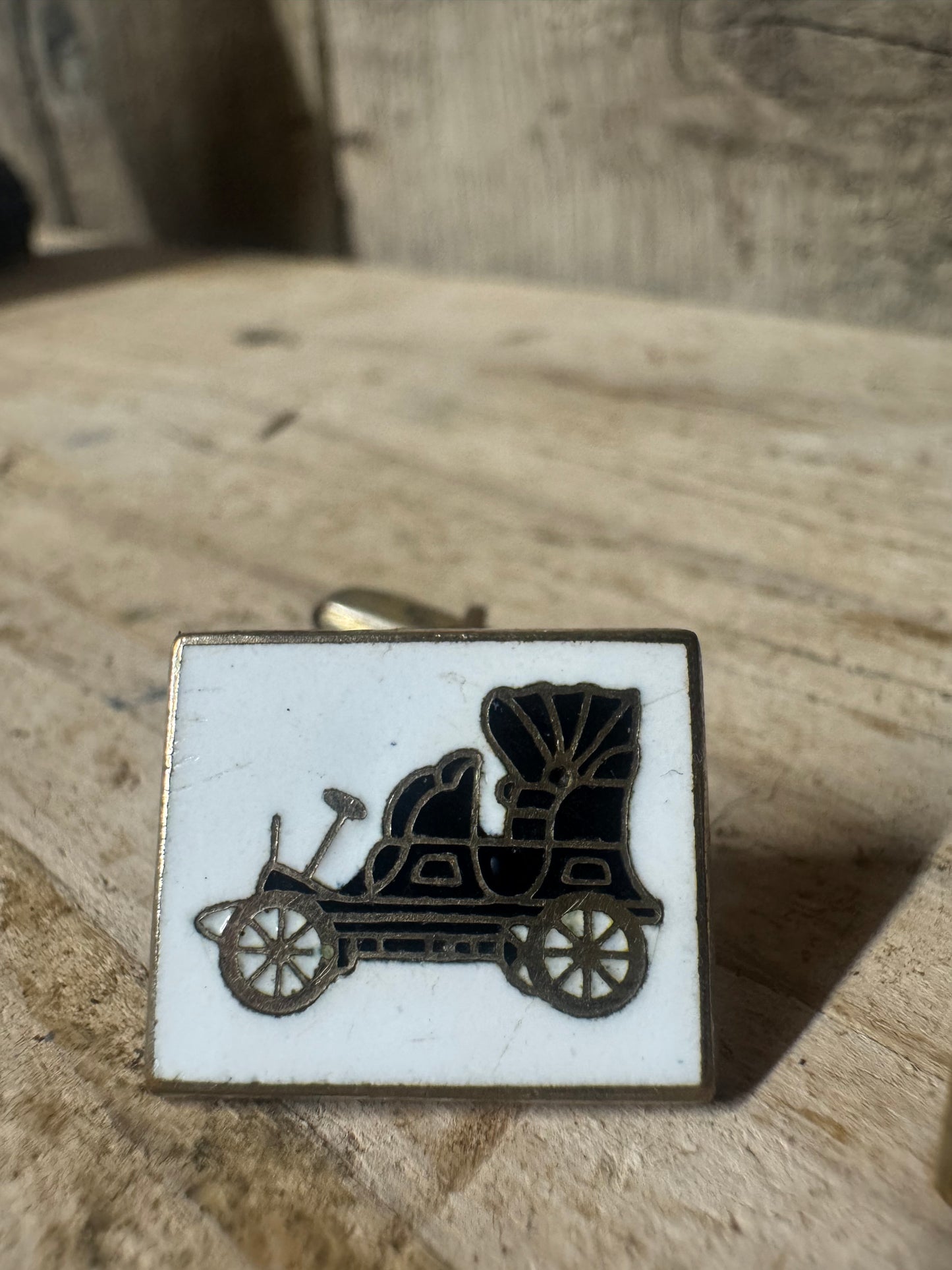 Black & White Vintage Car Cufflinks