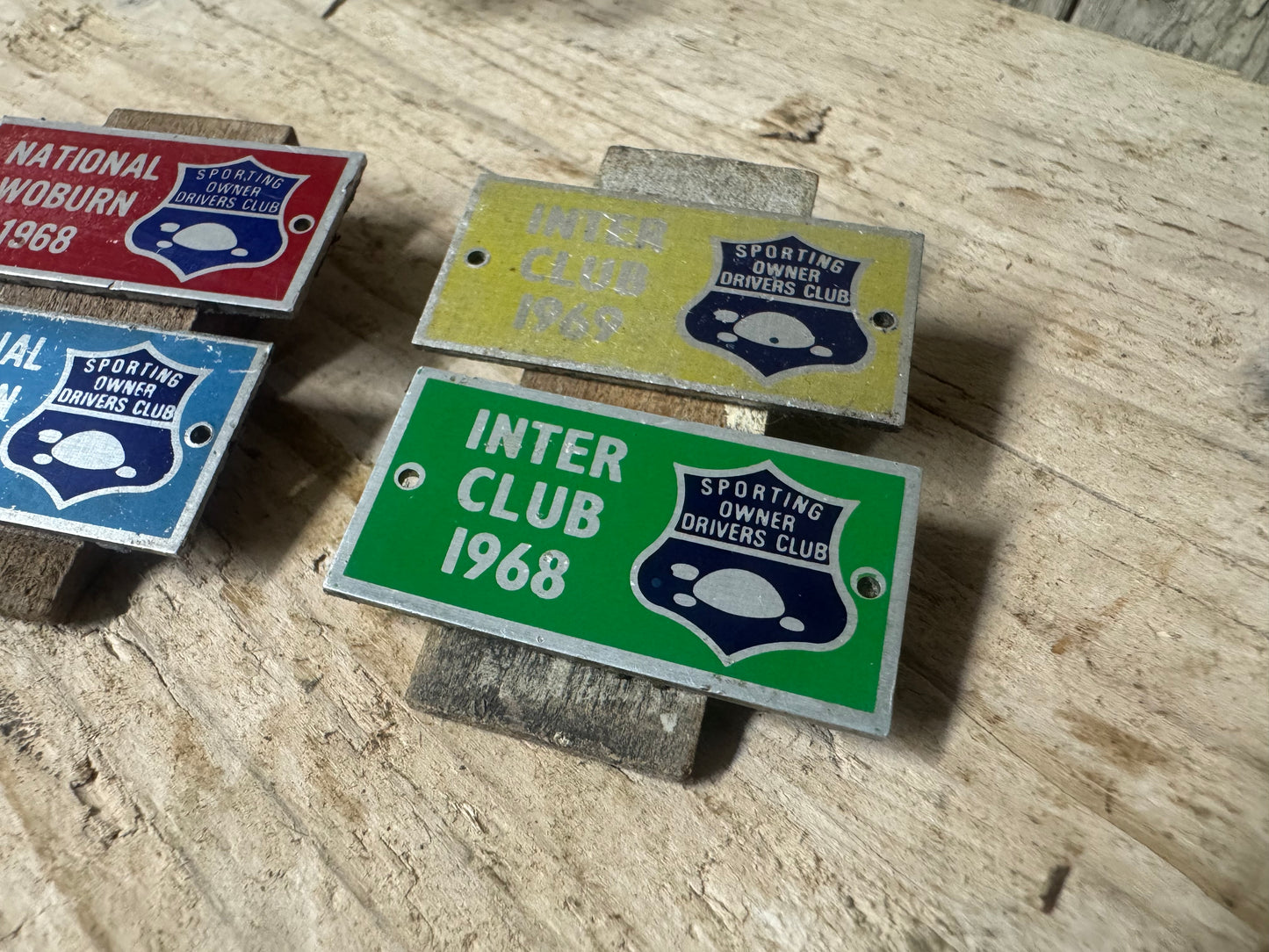 4 Sporting Owner Drivers Club Badges from 1969 & 1968