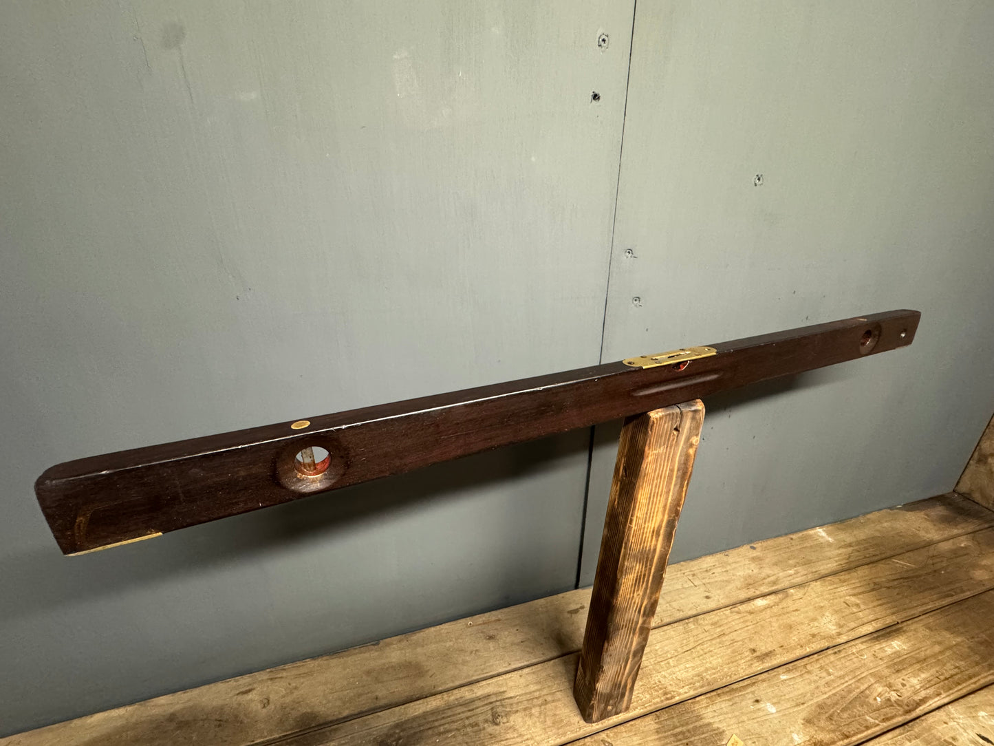 36” Hardwood & Brass Level