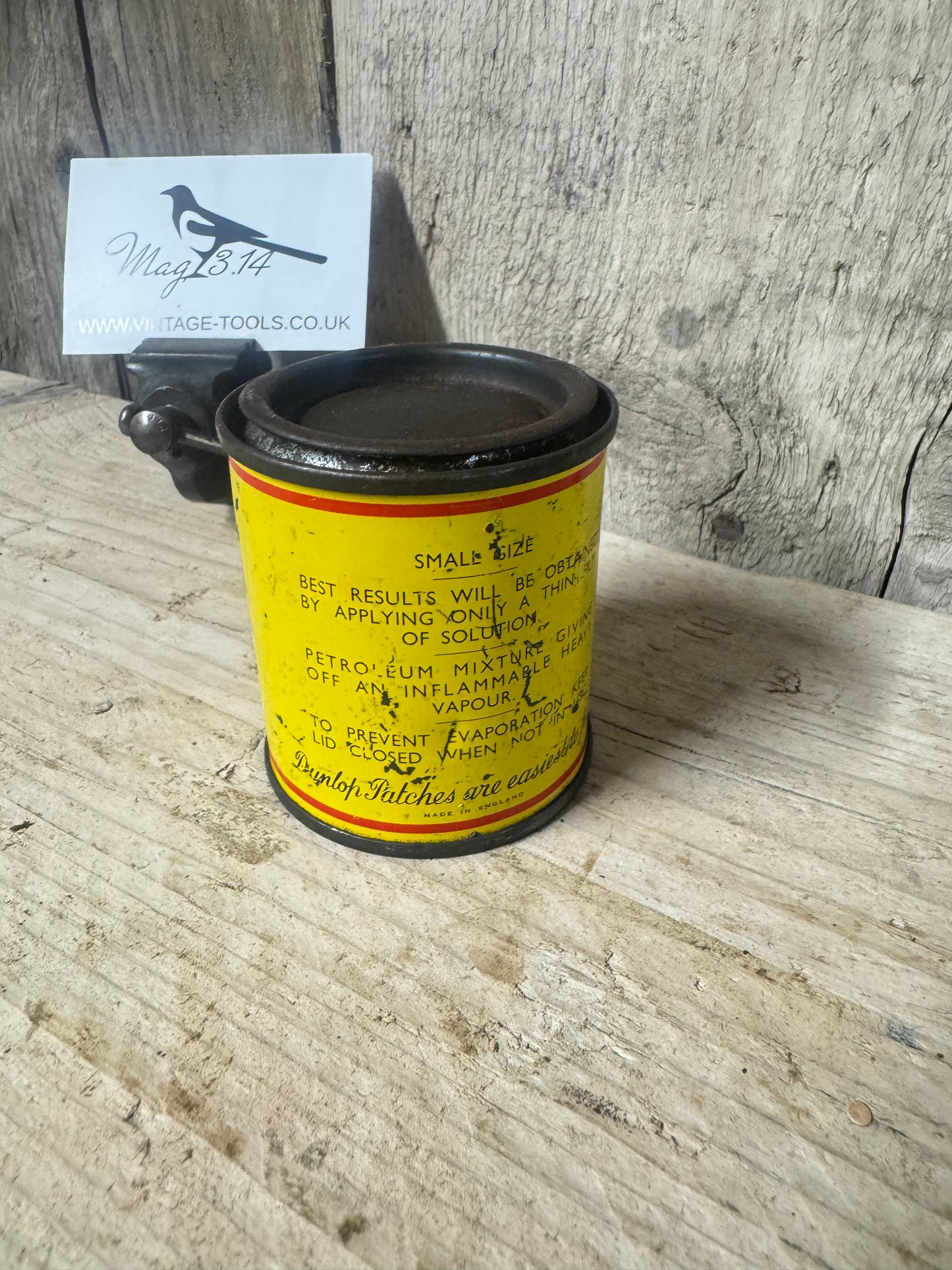 Vintage Dunlop Rubber Solution Tin