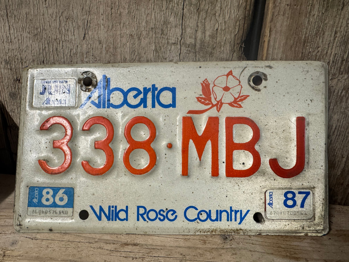 Alberta Wild Rose Country License Plate 338-MBJ