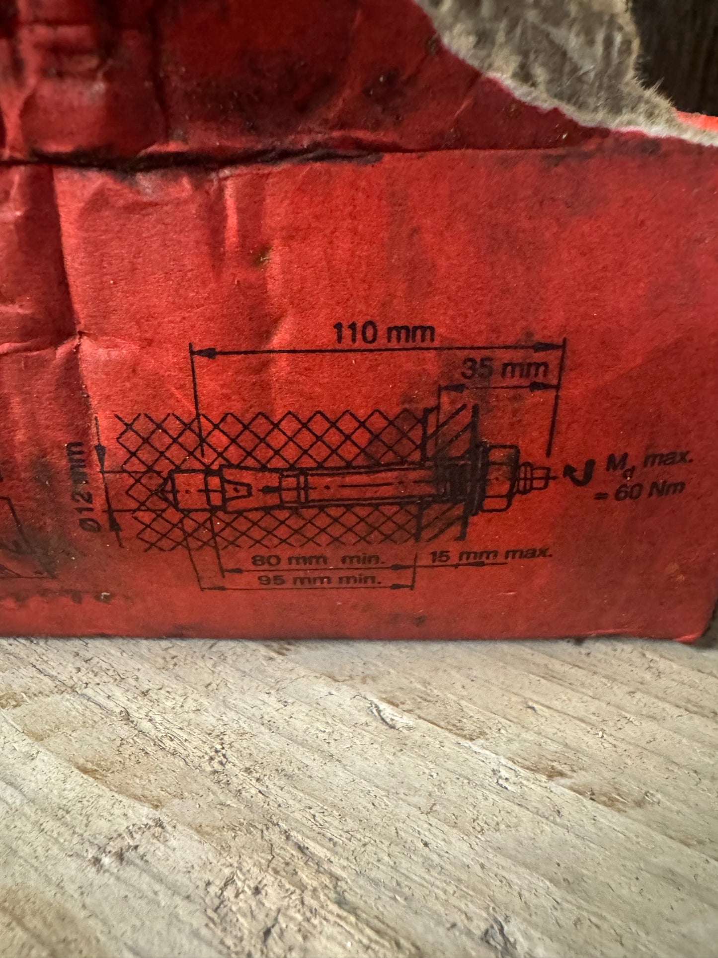 Hilti HSA M12 x 110/15 45 518/8 Stud Anchors Box of 30