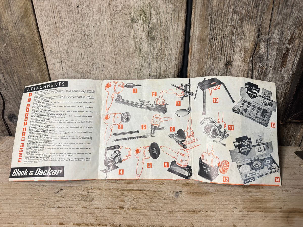Vintage Black & Decker Power Drills Operating Instructions