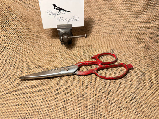 Vintage Red Handled Kitchen Scissors