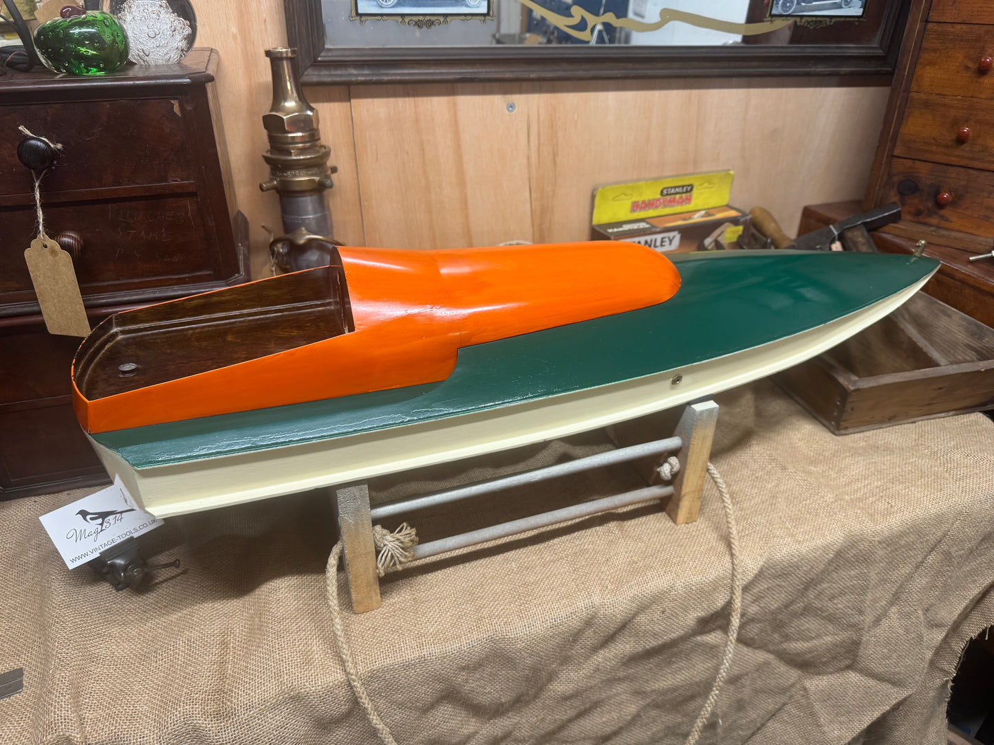 Vintage RC Model Speedboat 37" x 11"