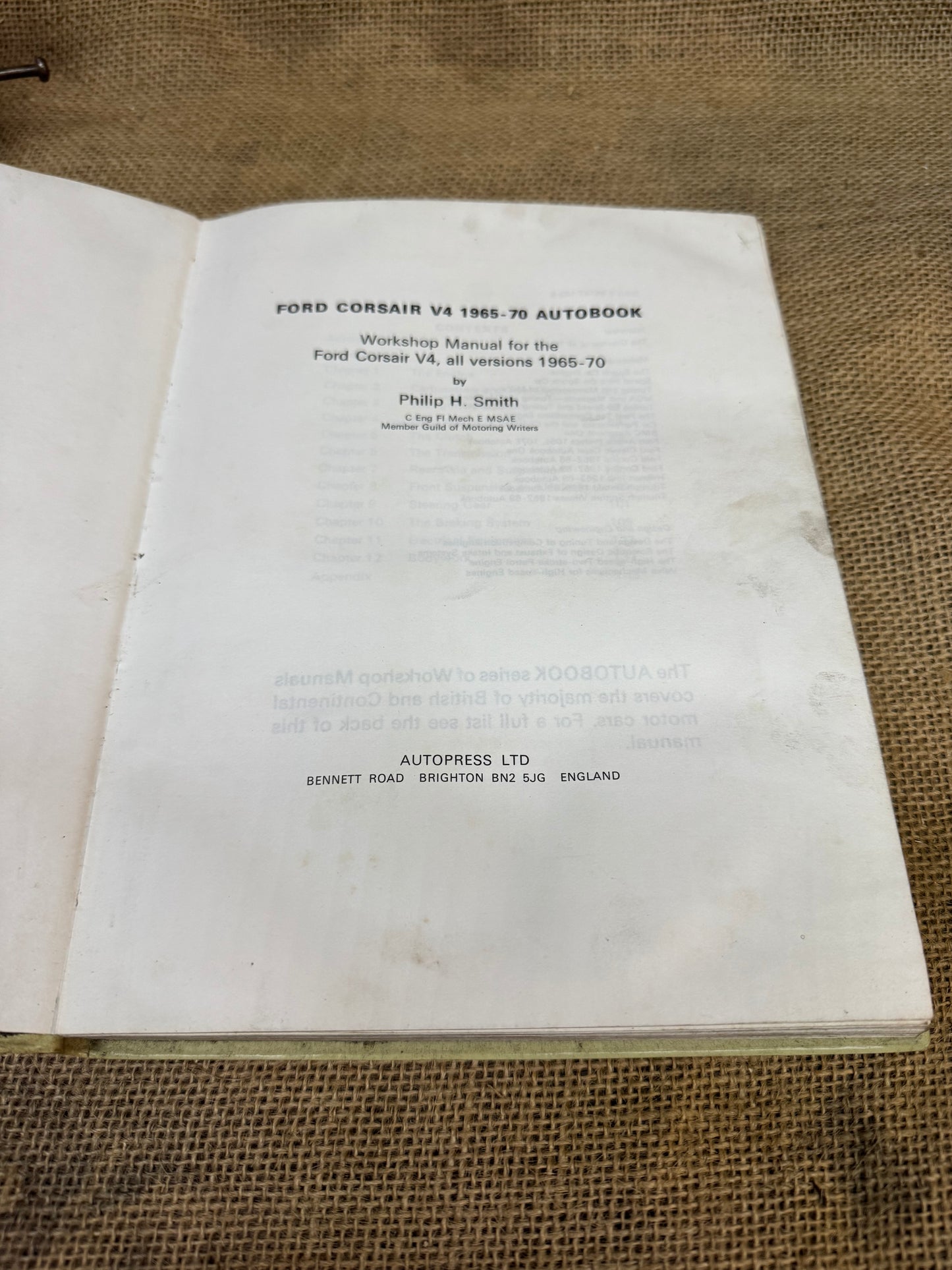 Ford Corsair V4 Workshop Manual