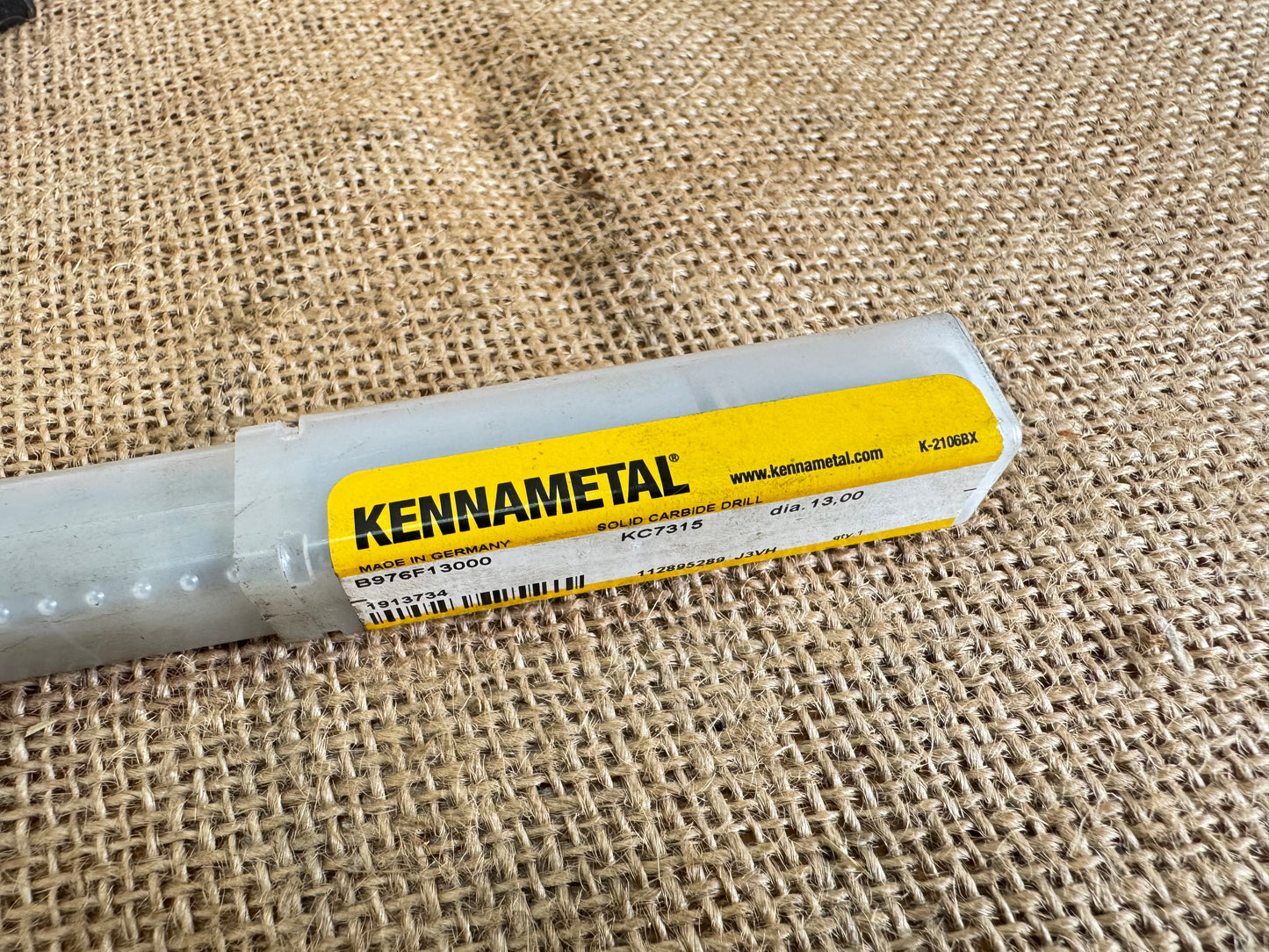 Kennametal B976F13000 KC7315 13mm Solid Carbide Drill