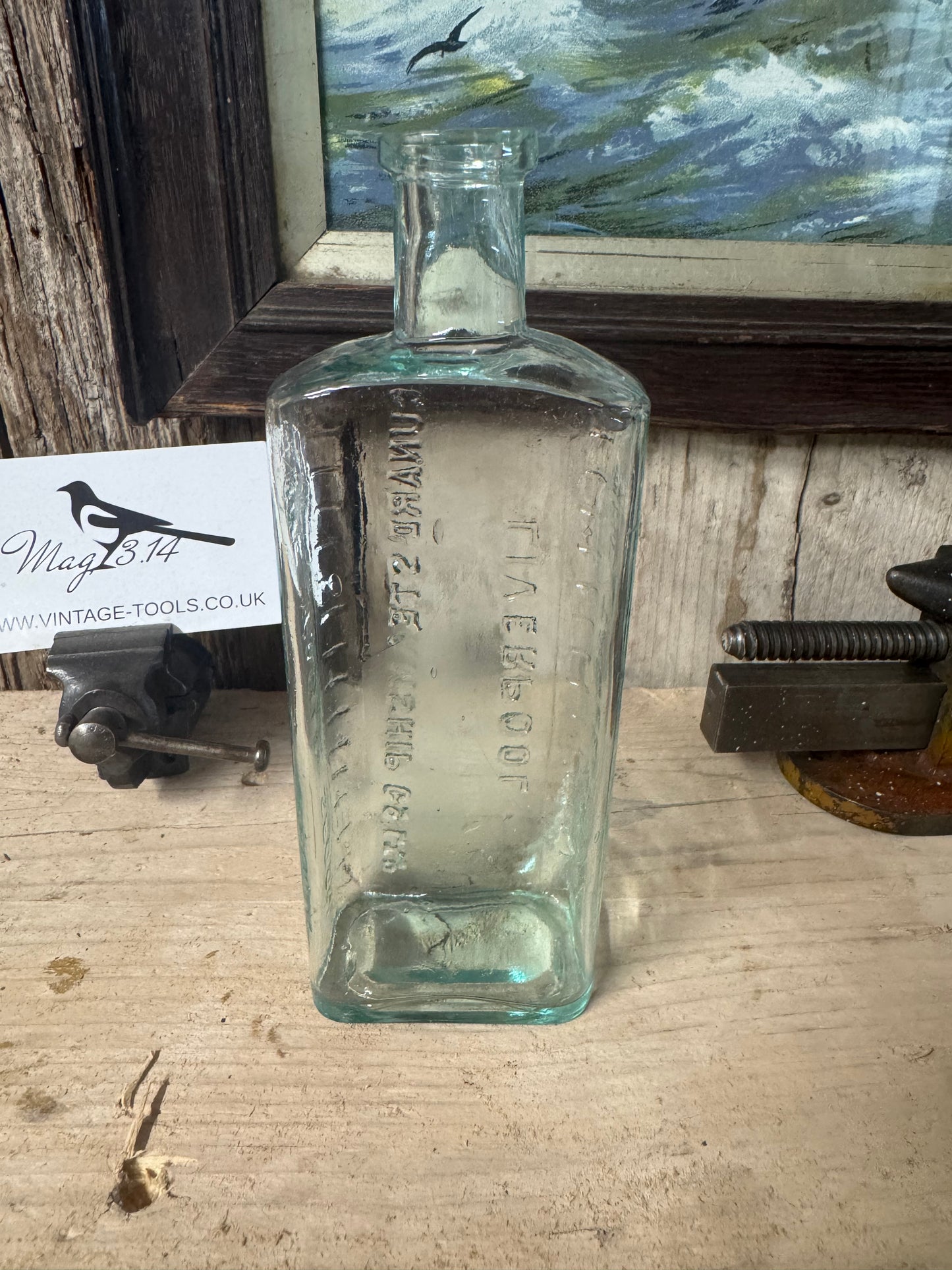 Antique Cunard Shipping Co Ltd Glass Medicine Bottle