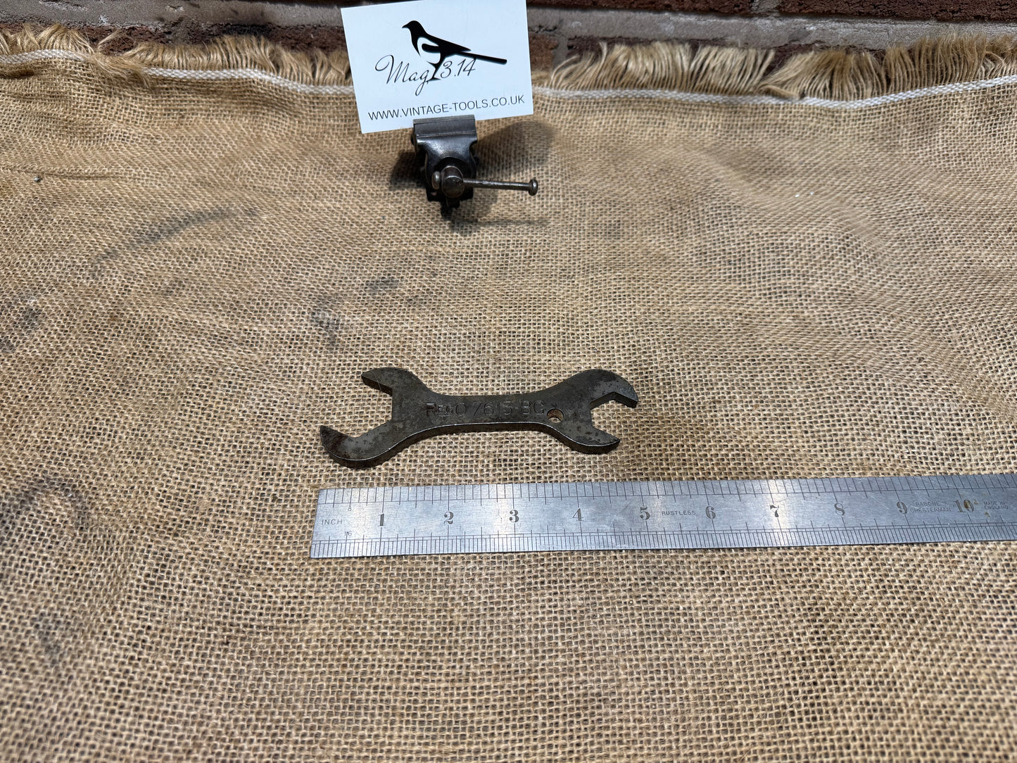 Pressed Steel Spanner marked Reg 7613-8G