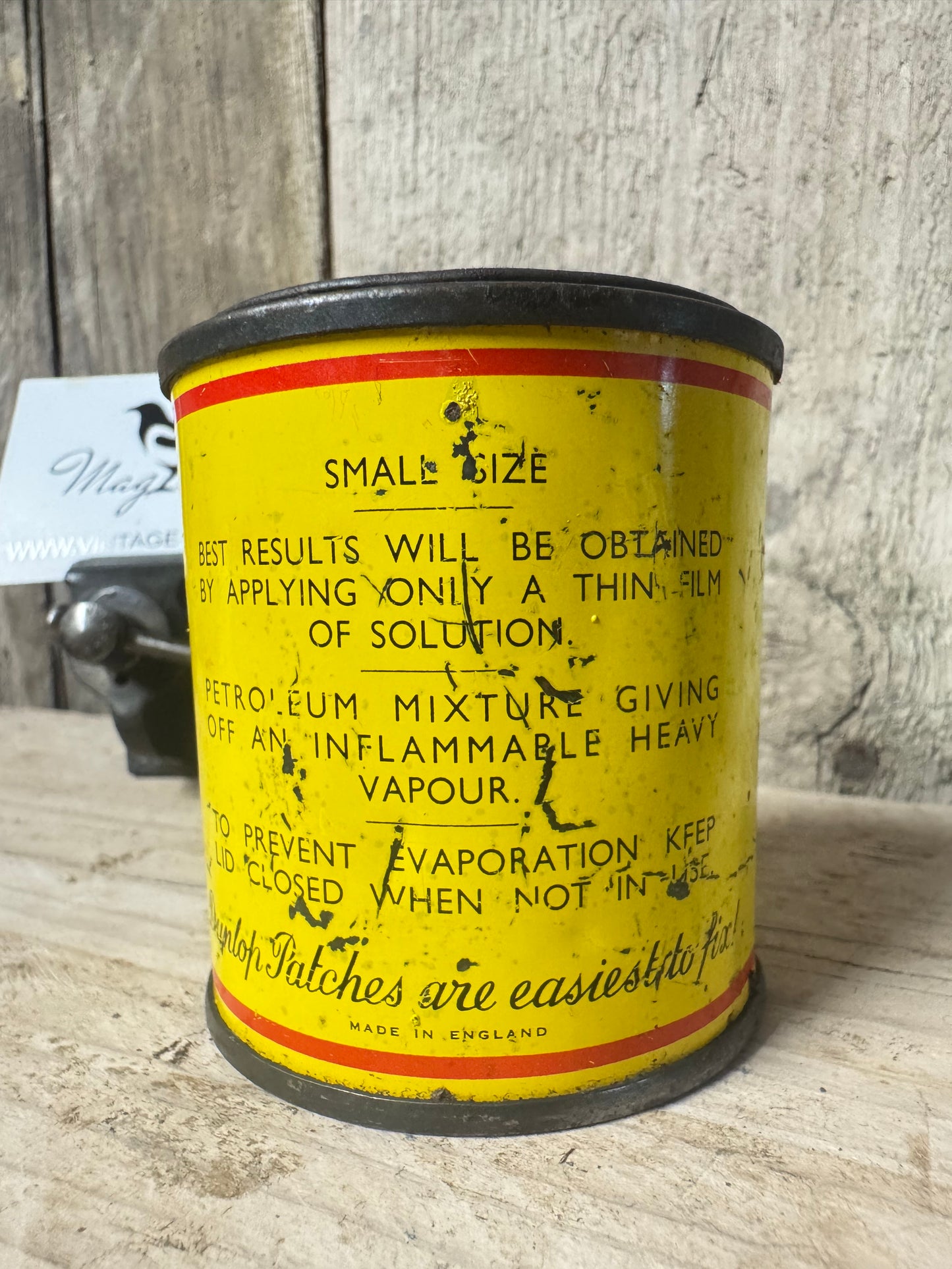 Vintage Dunlop Rubber Solution Tin