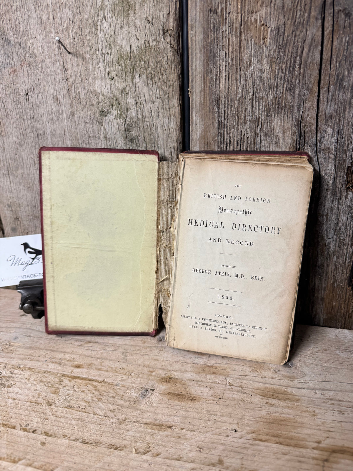 The Homeopathic Directory Book 1853