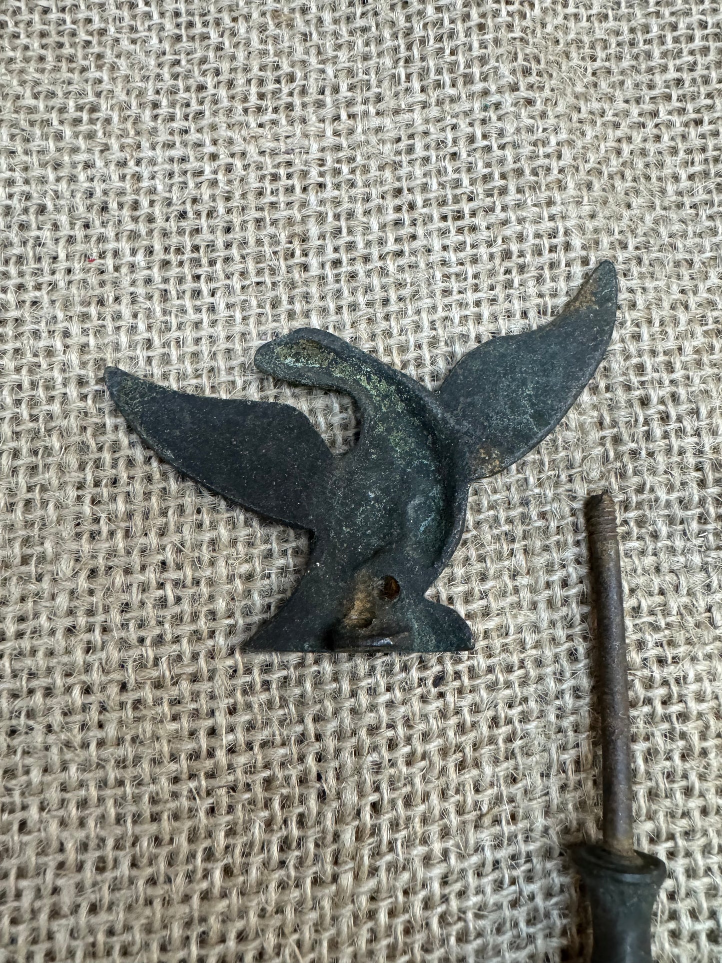 Antique Brass Eagle Clock Ornament