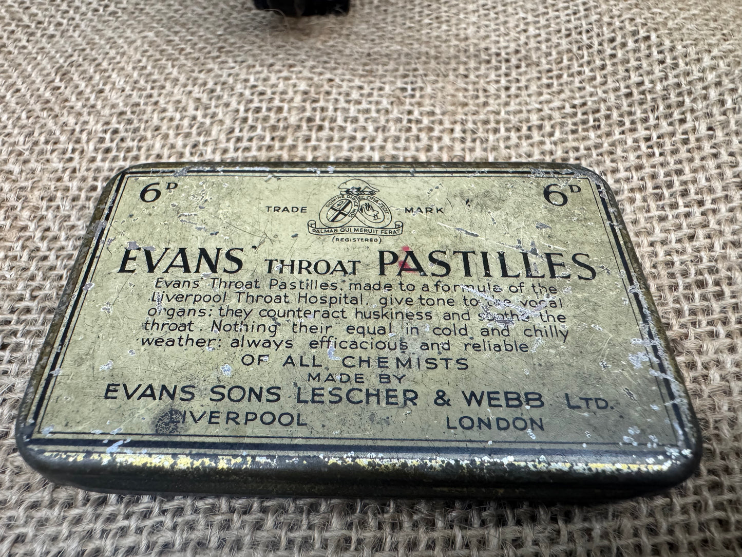 Evans Throat Pastilles Tin