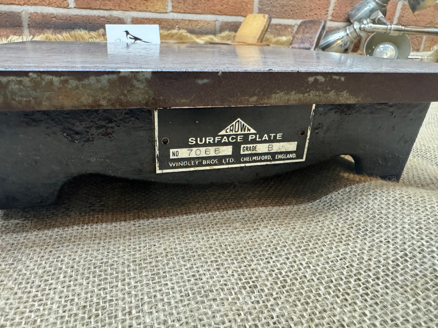 Crown 12" x 12" No 7066 Grade B Engineers Surface Plate