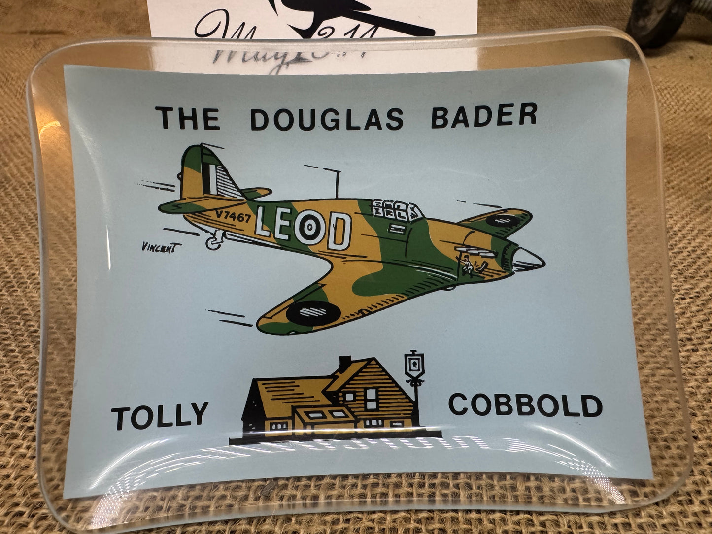 Douglas Bader / Tilly Cobbold Glass Ashtray