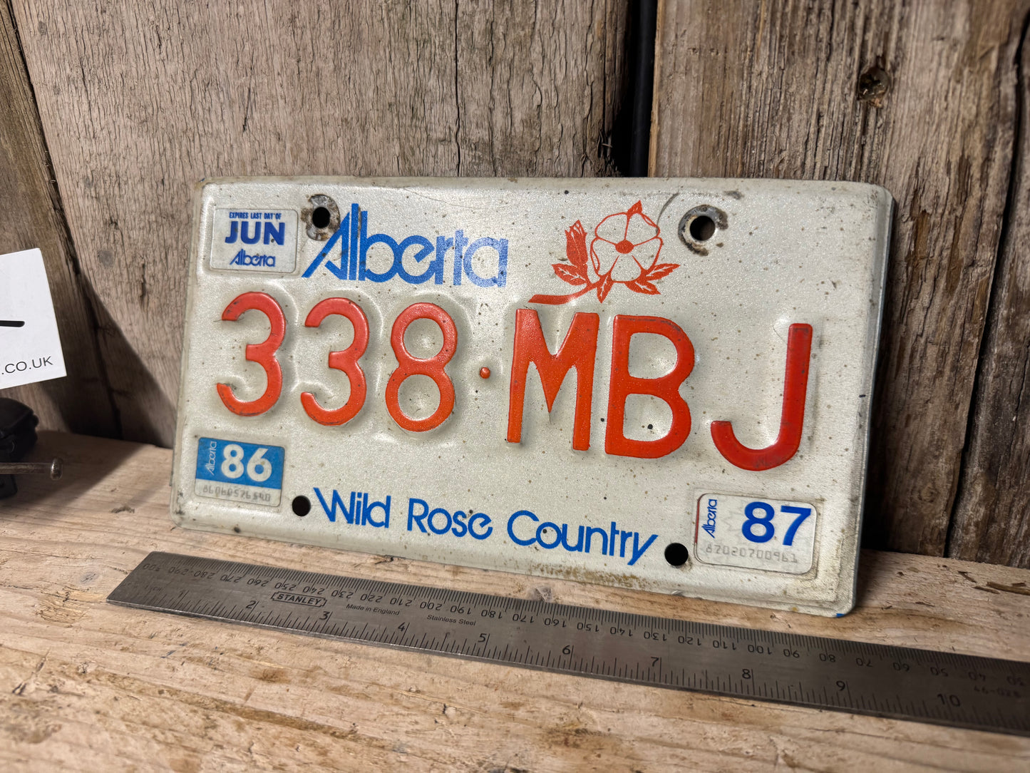 Alberta Wild Rose Country License Plate 338-MBJ