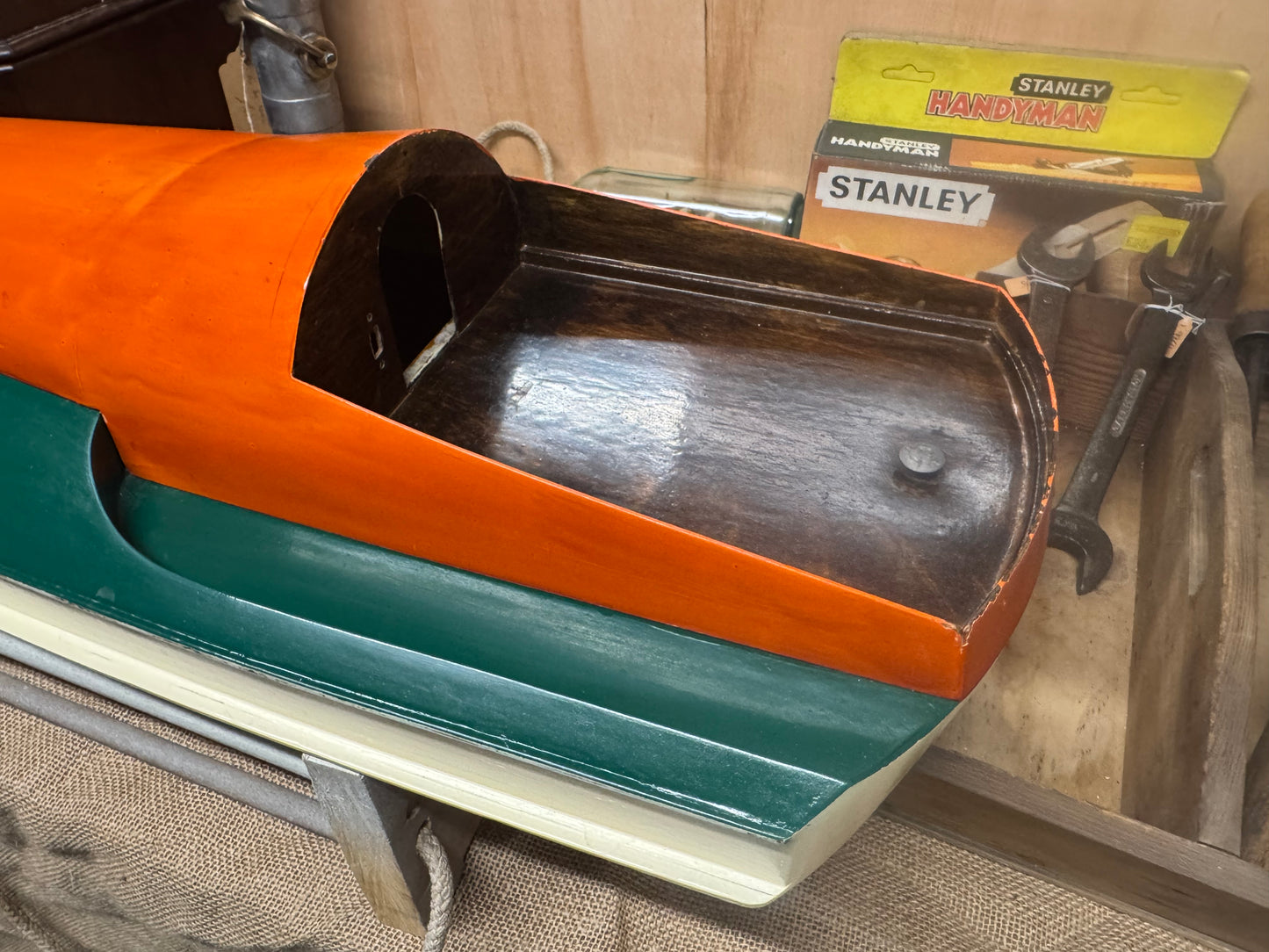 Vintage RC Model Speedboat 37" x 11"