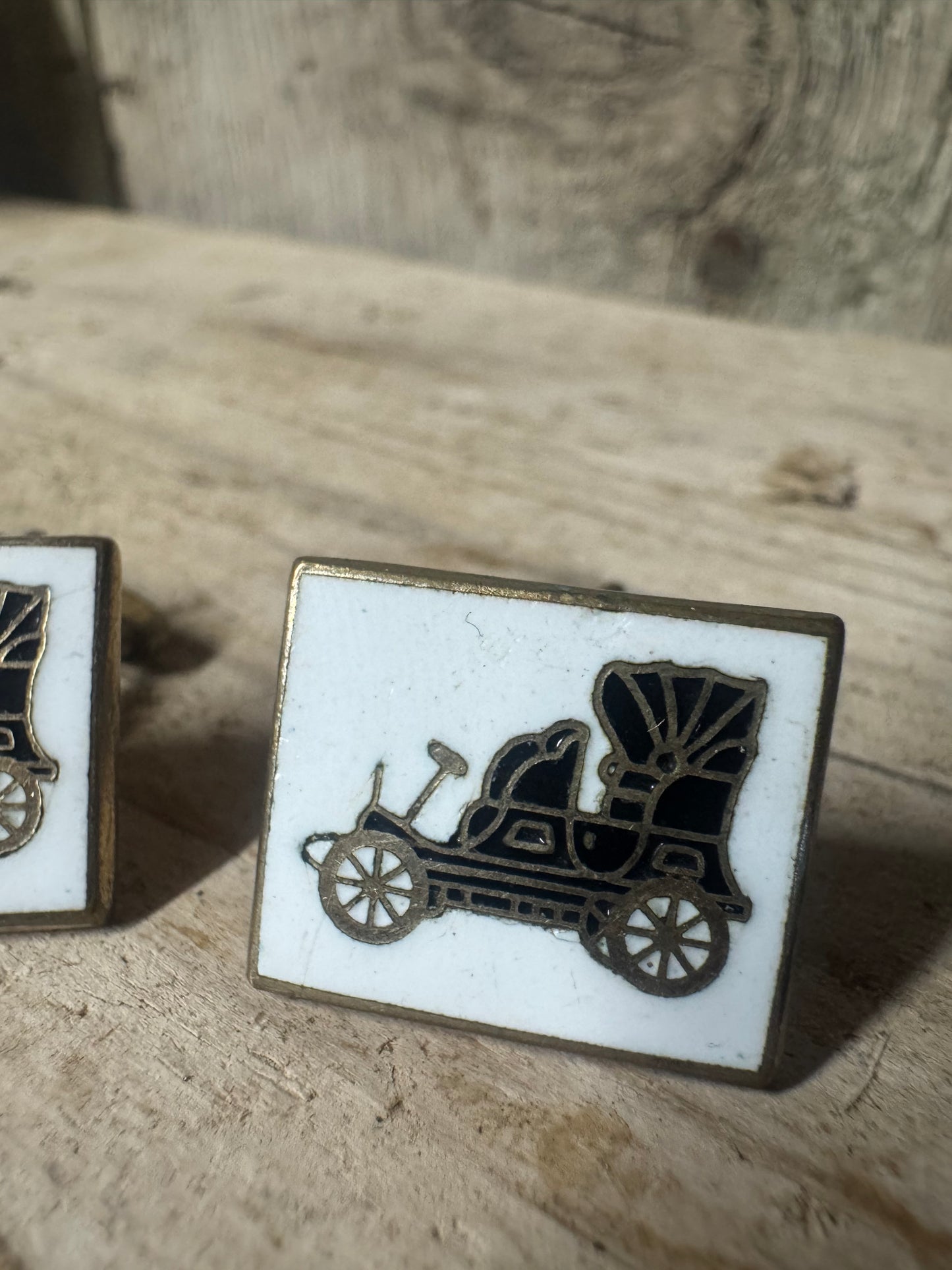 Black & White Vintage Car Cufflinks