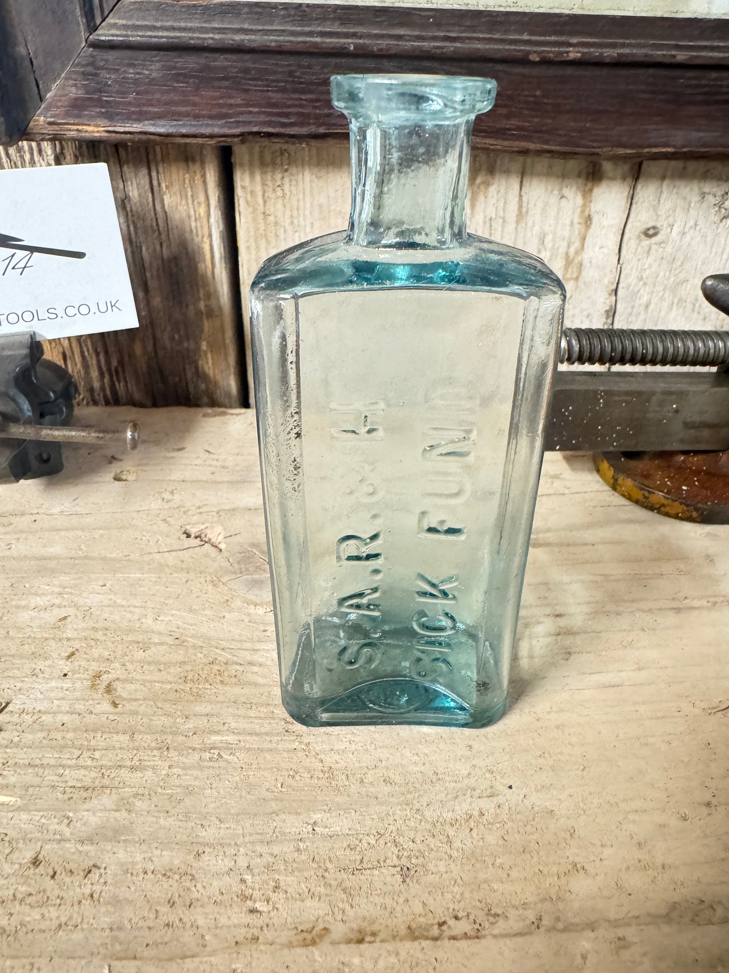 Antique S.A.R & H Glass Medicine Bottle