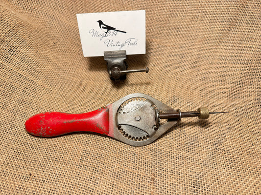 Unusual Vintage Pressed Steel Egg Beater Style Drill