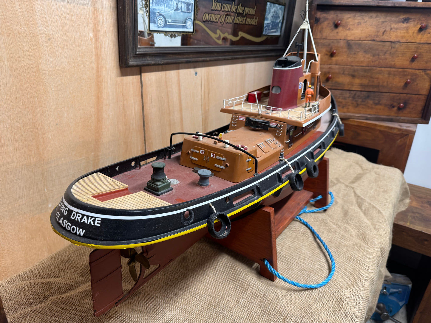 RC Scale Model Flying Drake 1950’s Tug Boat