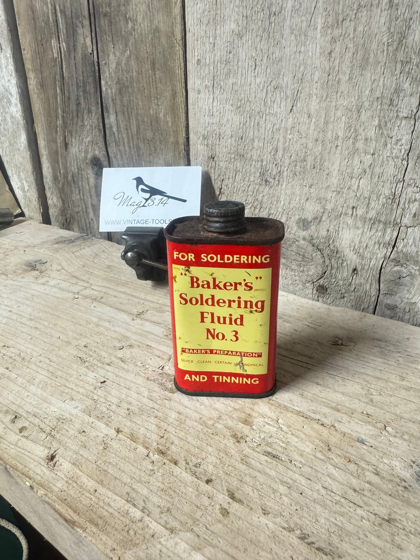 Vintage Baker's Soldering Fluid No. 3 Tin