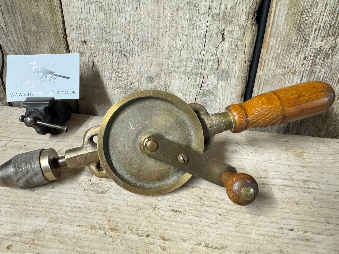 Rare Brass Body Egg Beater Hand Drill