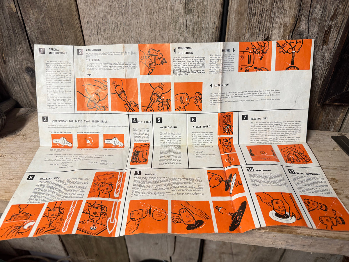 Vintage Black & Decker Power Drills Operating Instructions