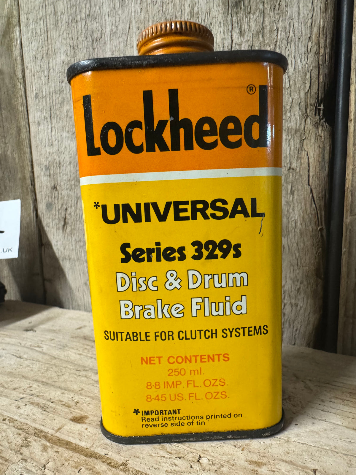 Vintage Lockheed Universal Series 329s Disc & Drum Brake Fluid Tin