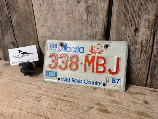 Alberta Wild Rose Country License Plate 338-MBJ