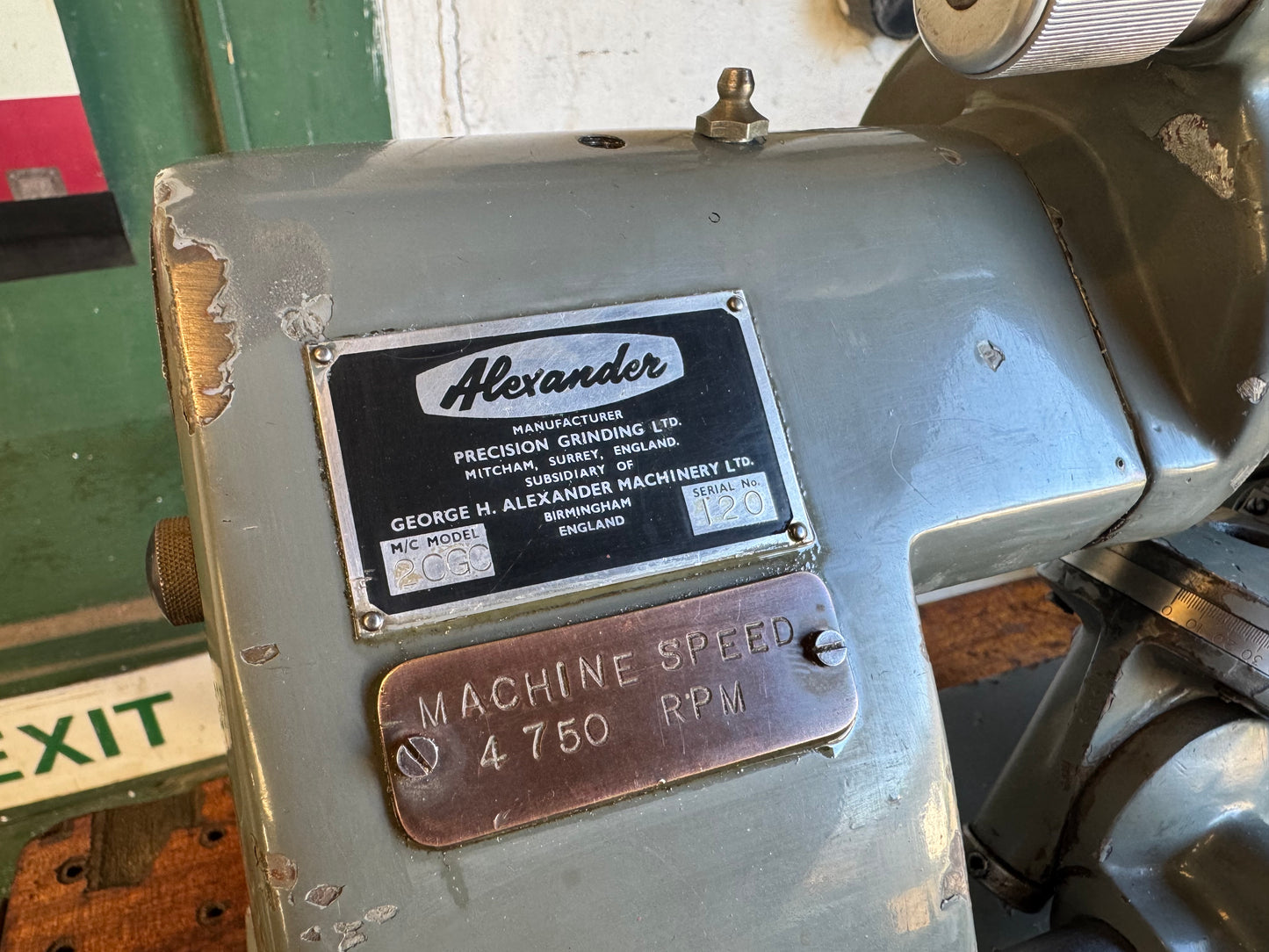 Alexander 2CGC Cutter Grinder with Tooling, spares & Cabinet