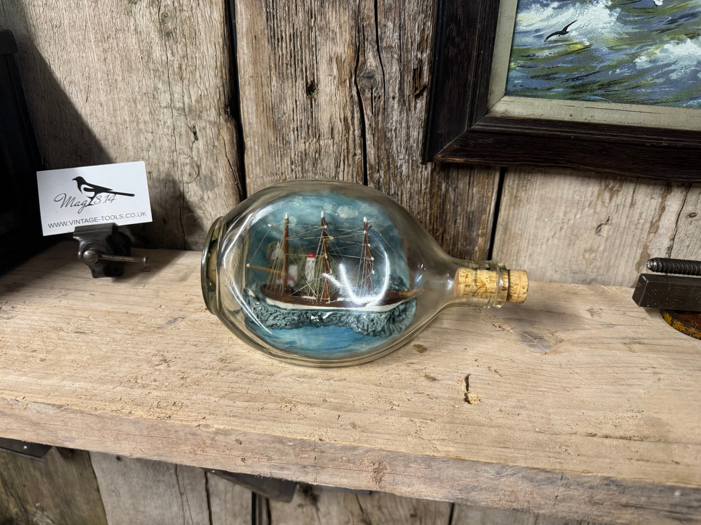 Vintage 3 Mast Clipper Ship In a Bottle