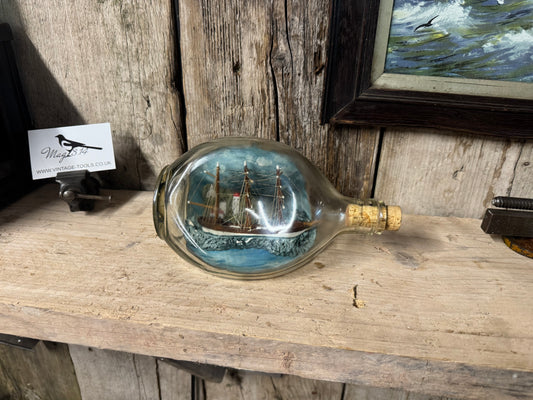 Vintage 3 Mast Clipper Ship In a Bottle