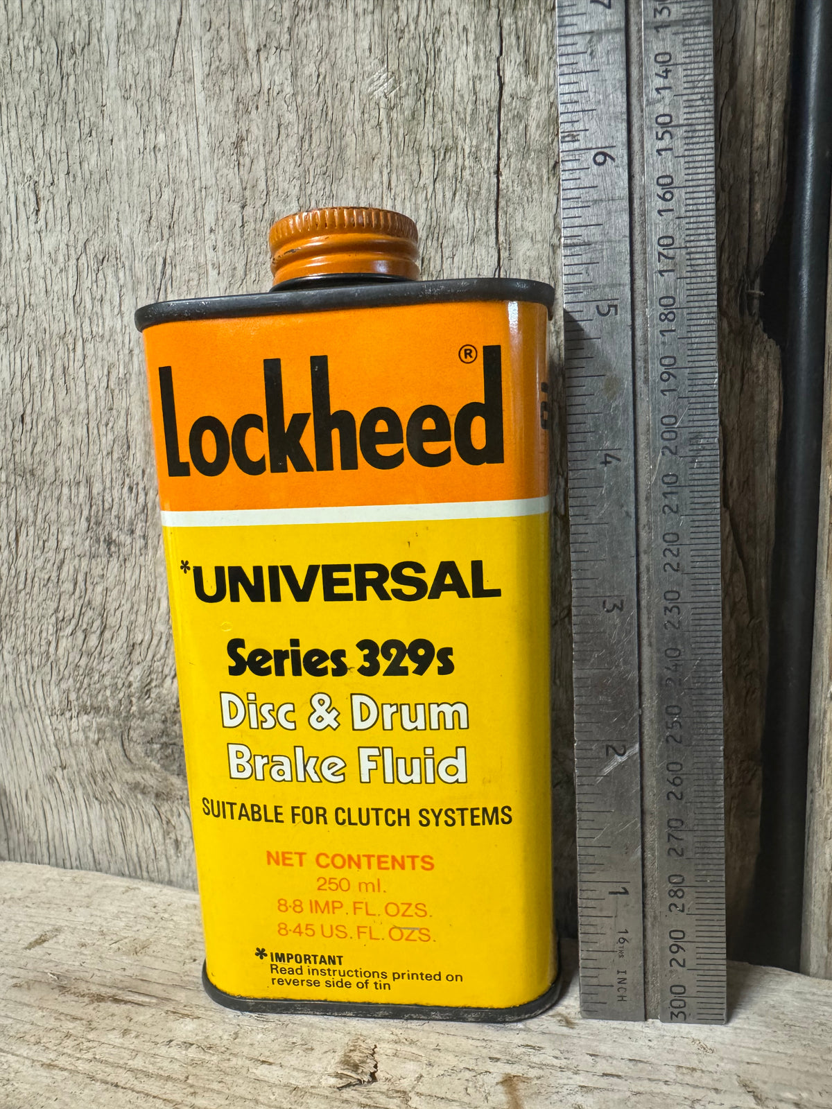 Vintage Lockheed Universal Series 329s Disc & Drum Brake Fluid Tin