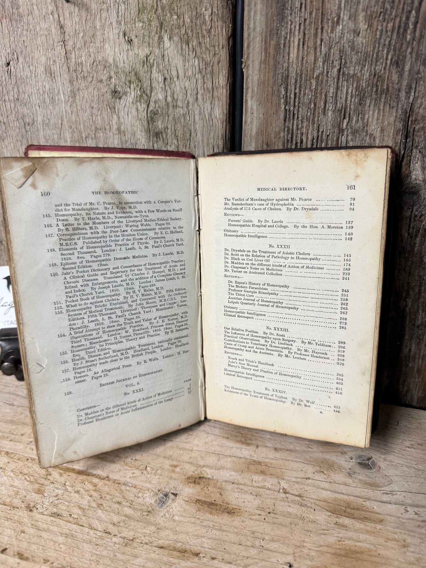 The Homeopathic Directory Book 1853