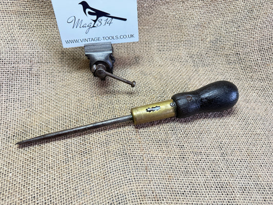 Vintage Moore & Wright Ratcheting Flatblade Screwdriver featuring 1943 British Military Broad Arrow