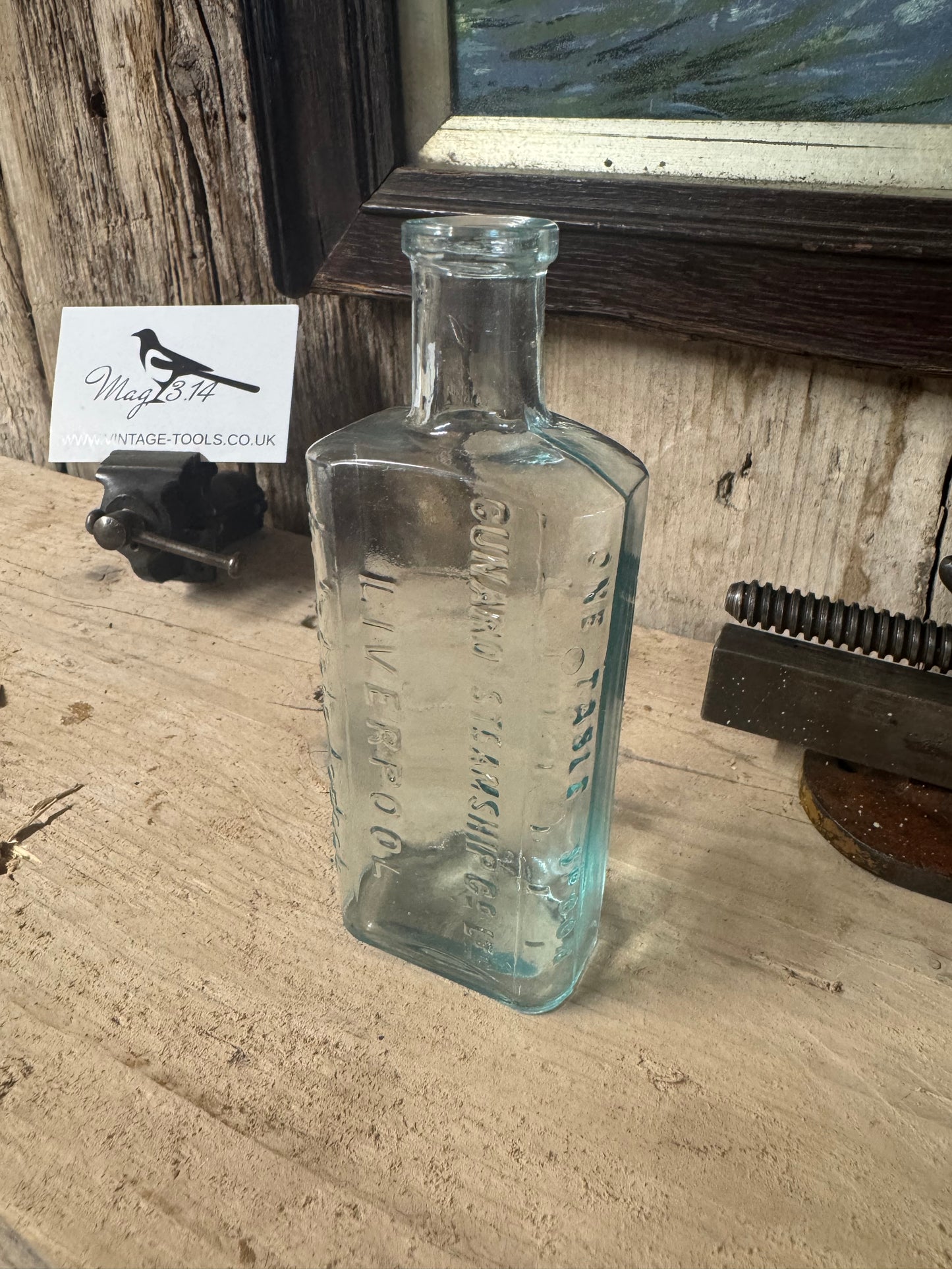 Antique Cunard Shipping Co Ltd Glass Medicine Bottle