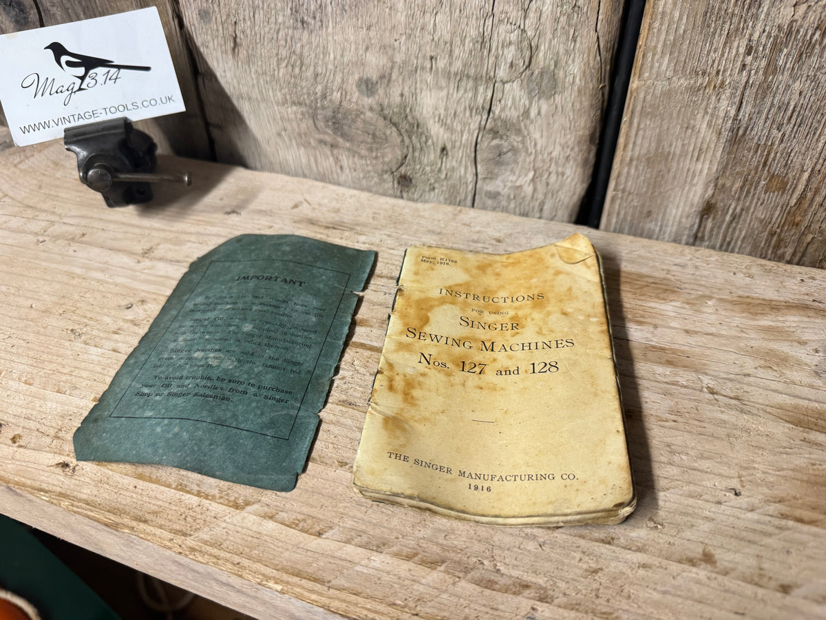 Singer Sewing Machines Nos 127 & 128 May 1916 Instruction Manual