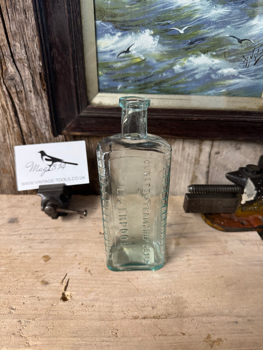 Antique Cunard Shipping Co Ltd Glass Medicine Bottle
