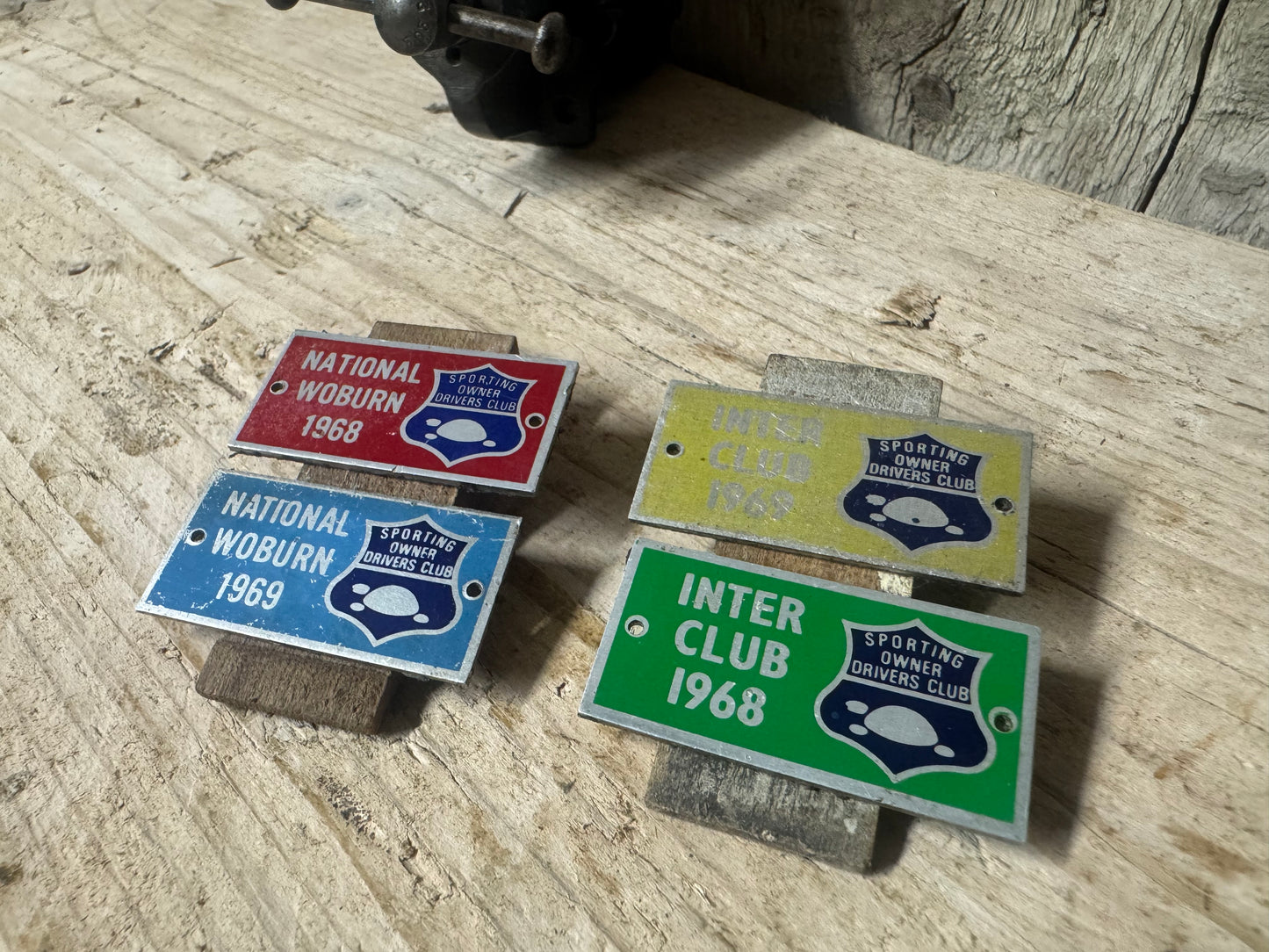 4 Sporting Owner Drivers Club Badges from 1969 & 1968