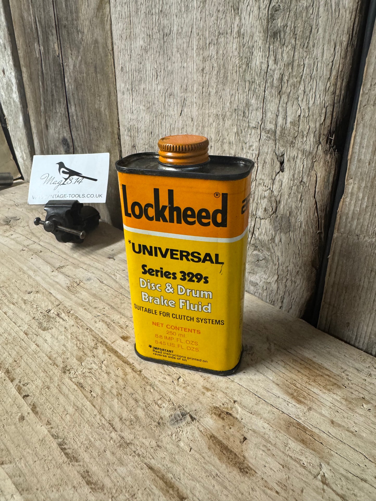 Vintage Lockheed Universal Series 329s Disc & Drum Brake Fluid Tin