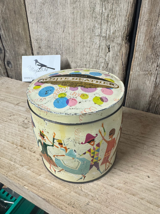 Vintage Pascall White Heather Chocolates & Toffees Tin