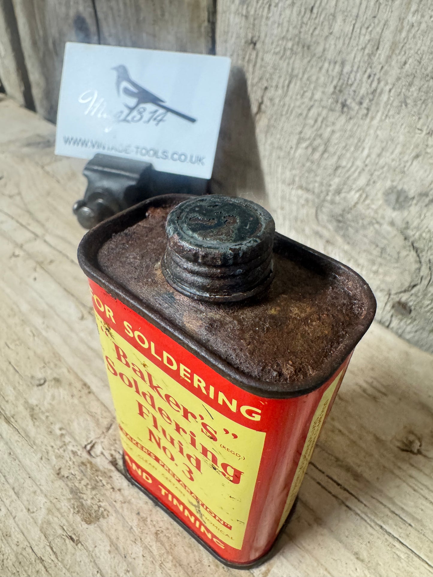 Vintage Baker's Soldering Fluid No. 3 Tin
