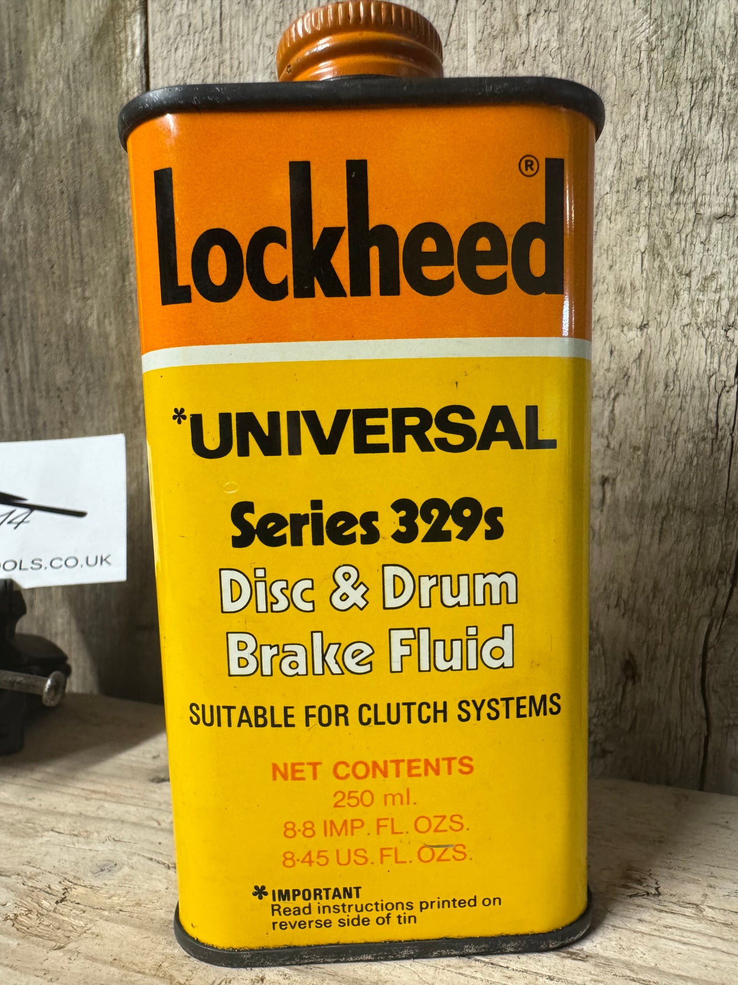 Vintage Lockheed Universal Series 329s Disc & Drum Brake Fluid Tin
