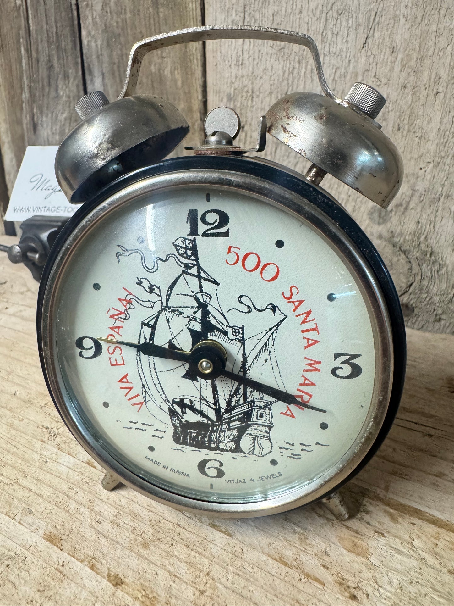 Vintage Mechanical Alarm Clock 500 Santa Maria