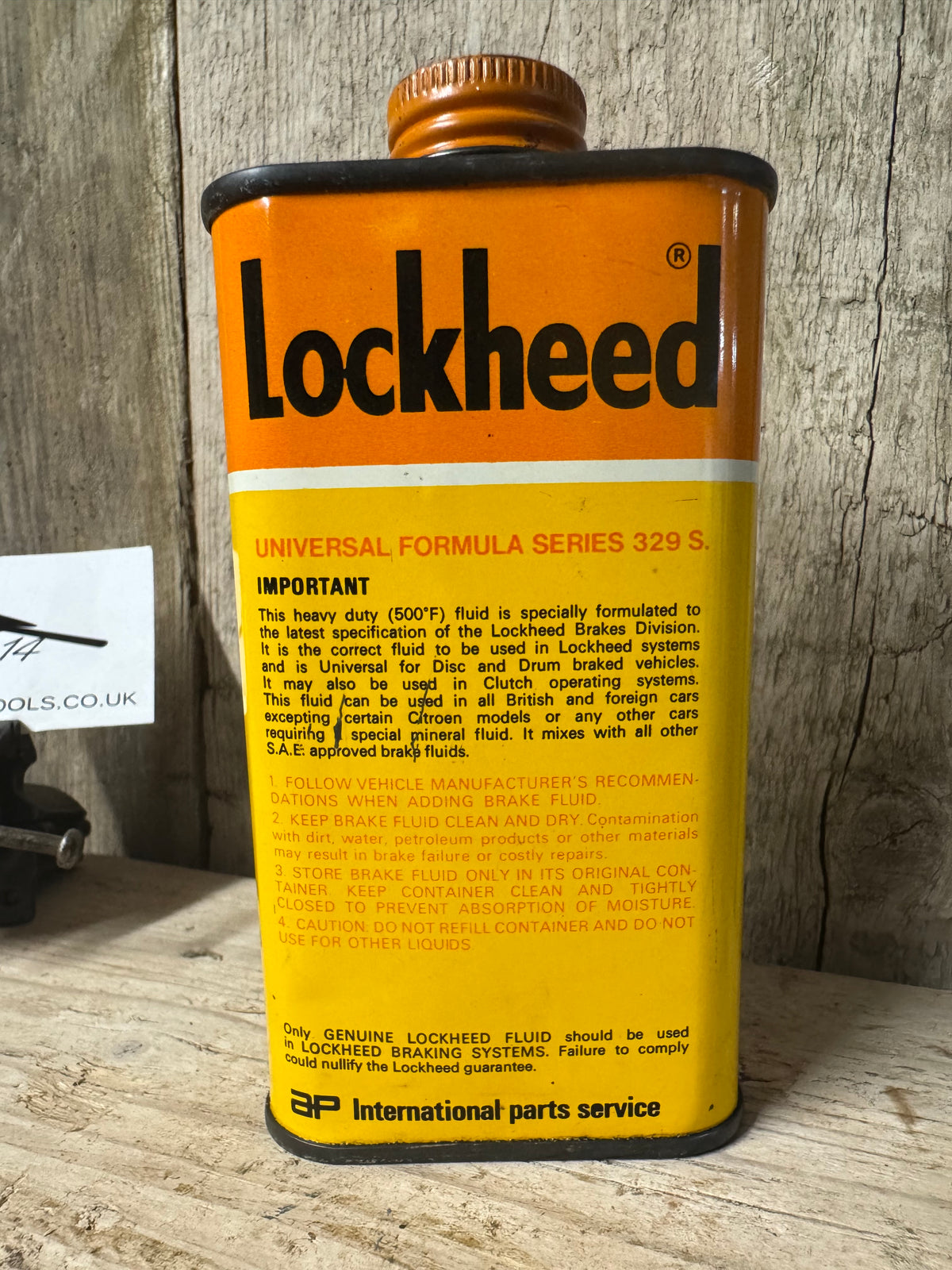 Vintage Lockheed Universal Series 329s Disc & Drum Brake Fluid Tin