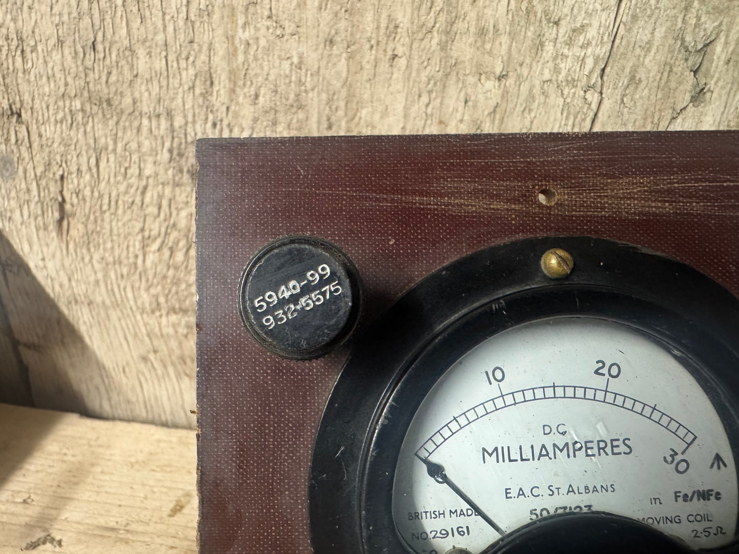 E.A.C St Albans No 29161 D.C Milliamperes Voltmeter