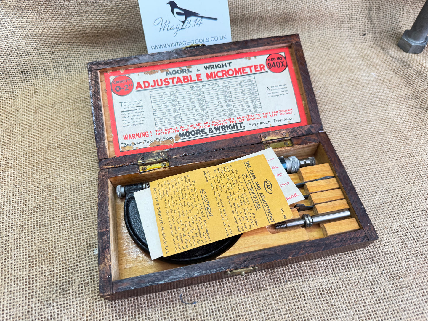 Moore & Wright No 940X 0-2” Micrometer