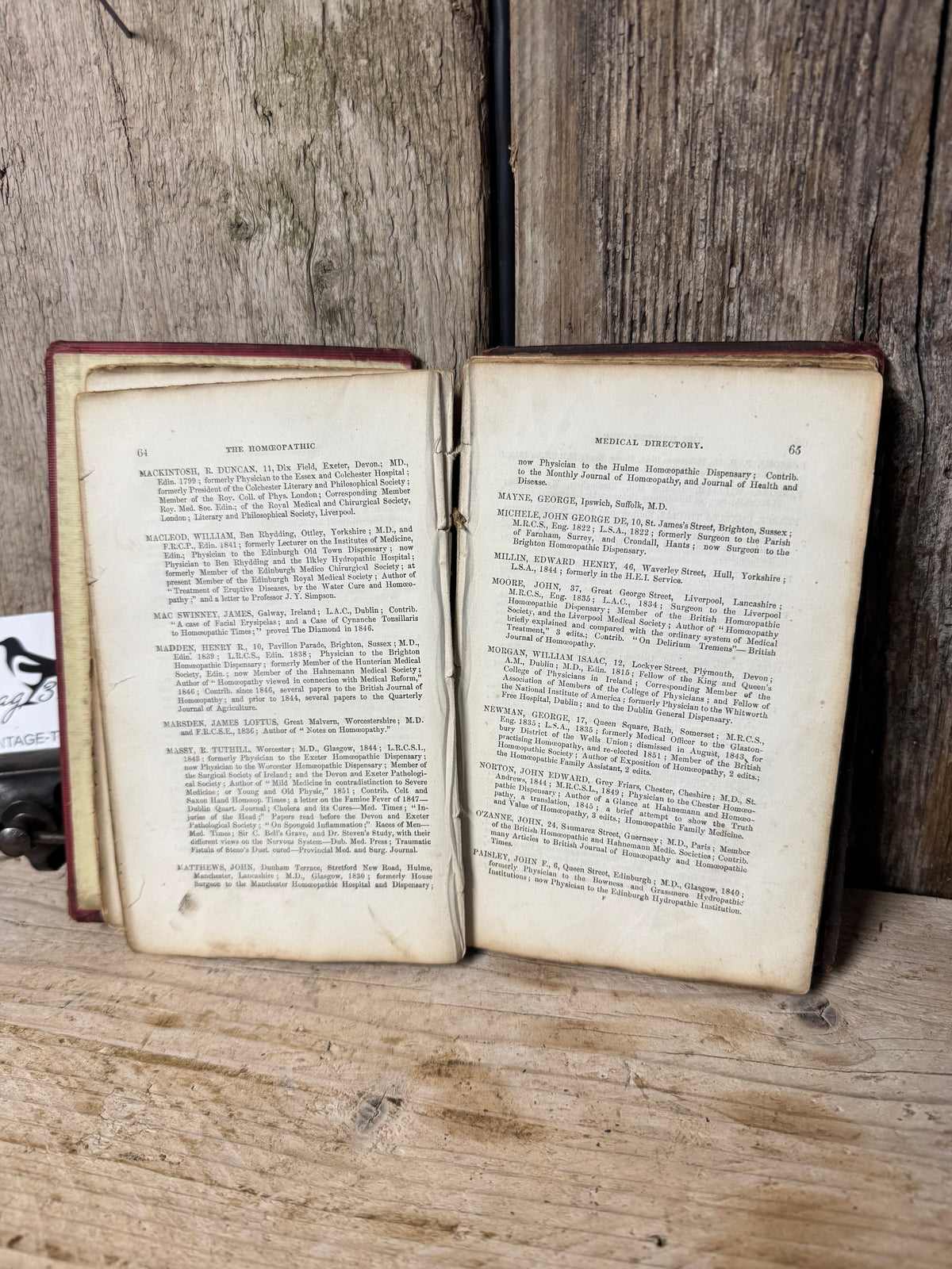 The Homeopathic Directory Book 1853